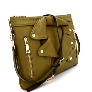 Hello Moto Jacket Clutch Shoulder Bag